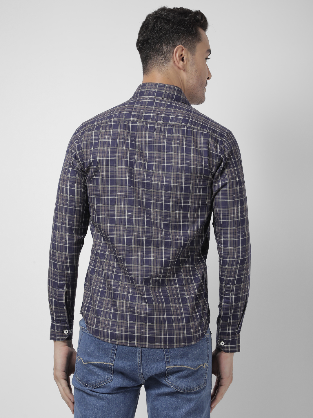 Numero Uno Men Checkered Blue Shirt